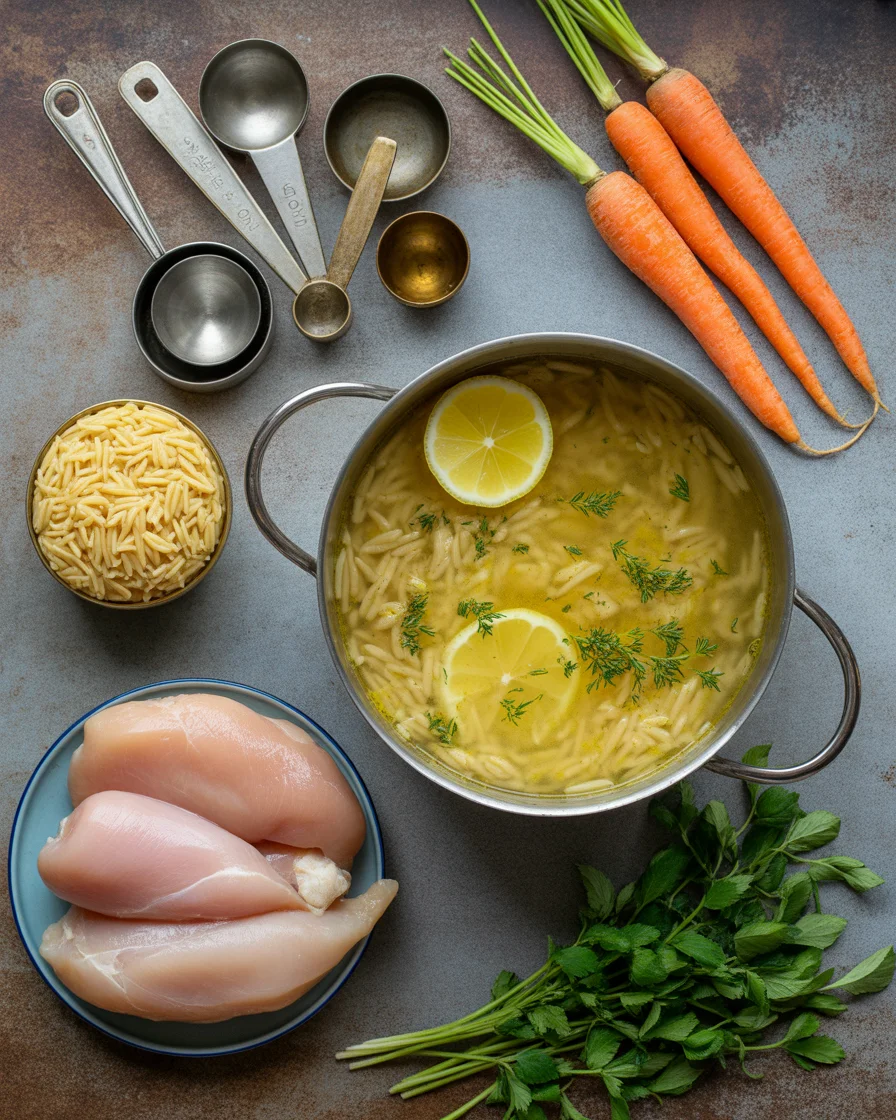 lemon chicken orzo soup