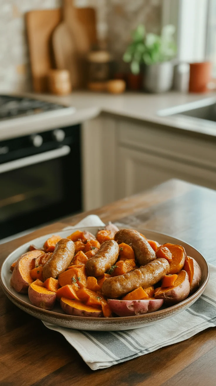 Honey Garlic Sausage Sweet Potatoes