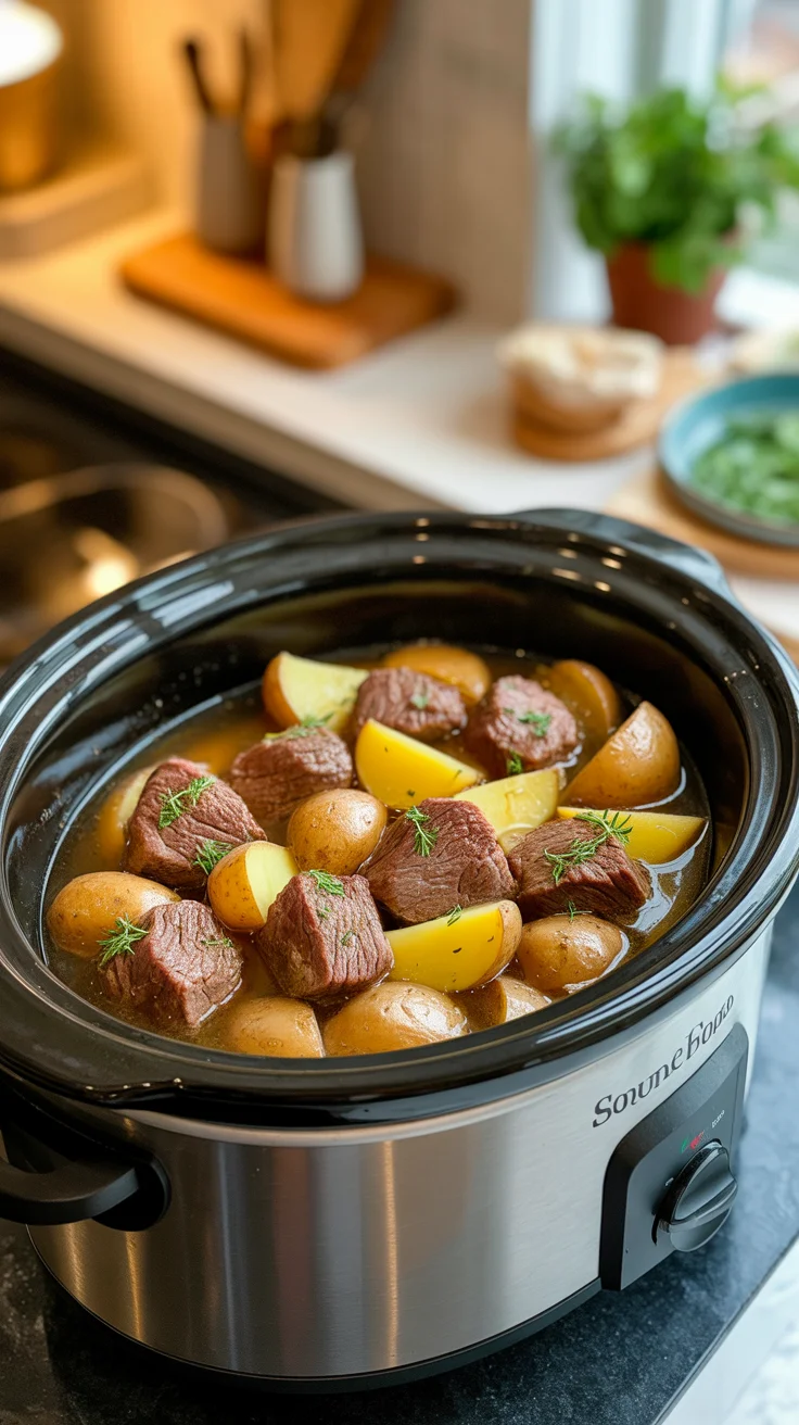 High Protein Slow Cooker Garlic Butter Beef Bites High Protein Slow Cooker Garlic Butter Beef Bites