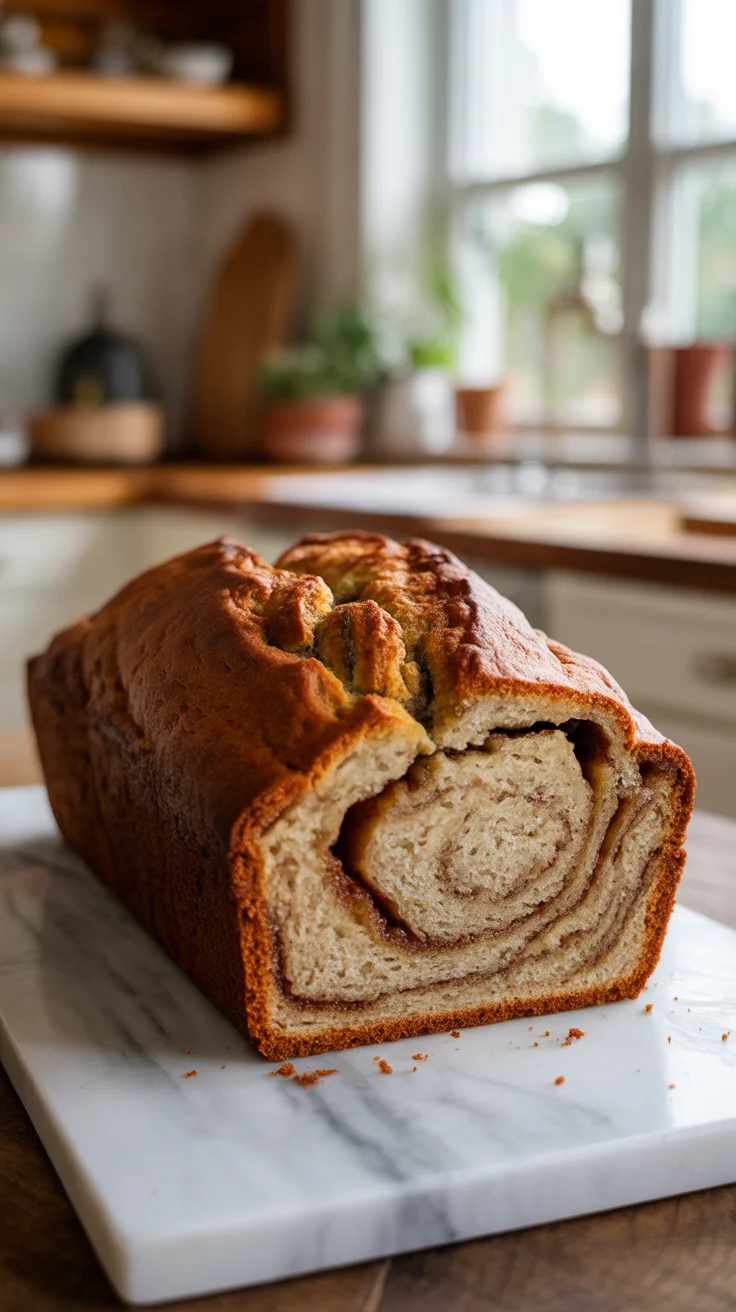 Homemade Cinnamon Swirl Banana Bread