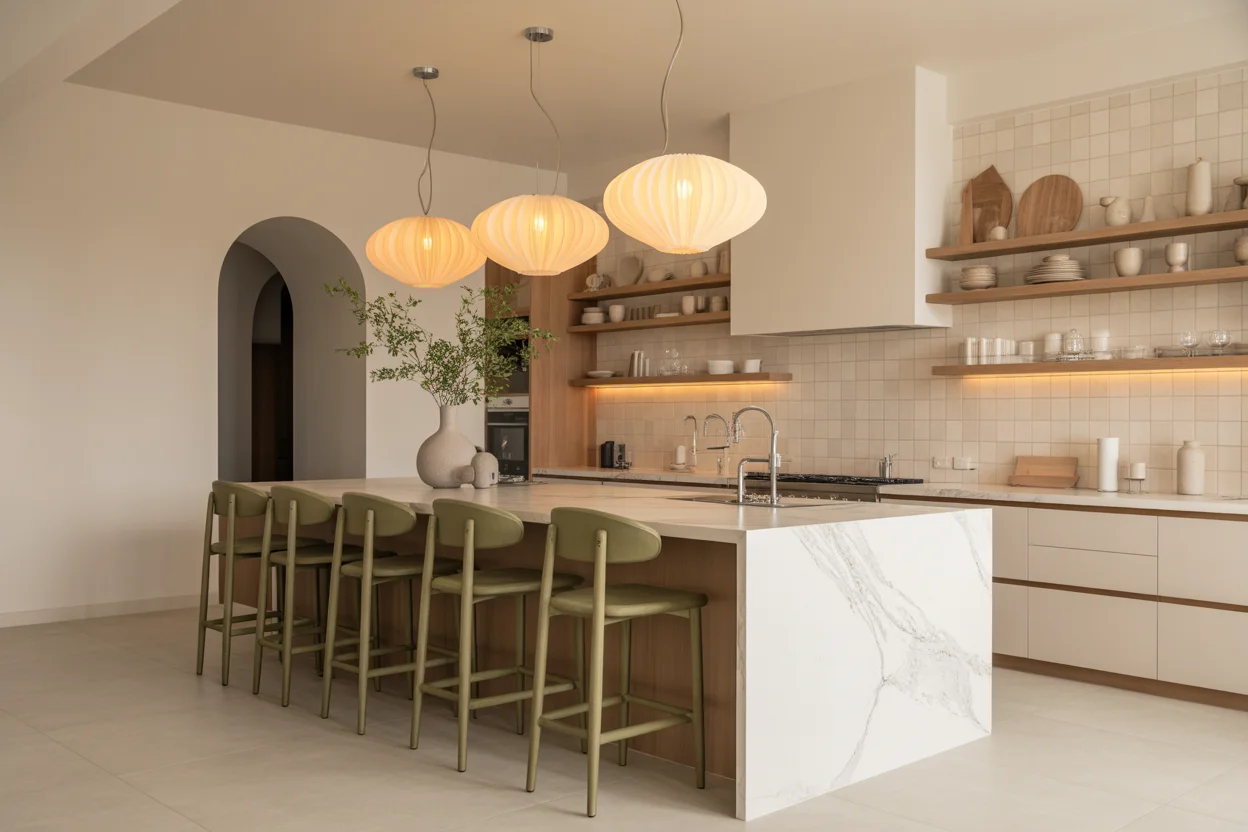 how to decorate a large kitchen island