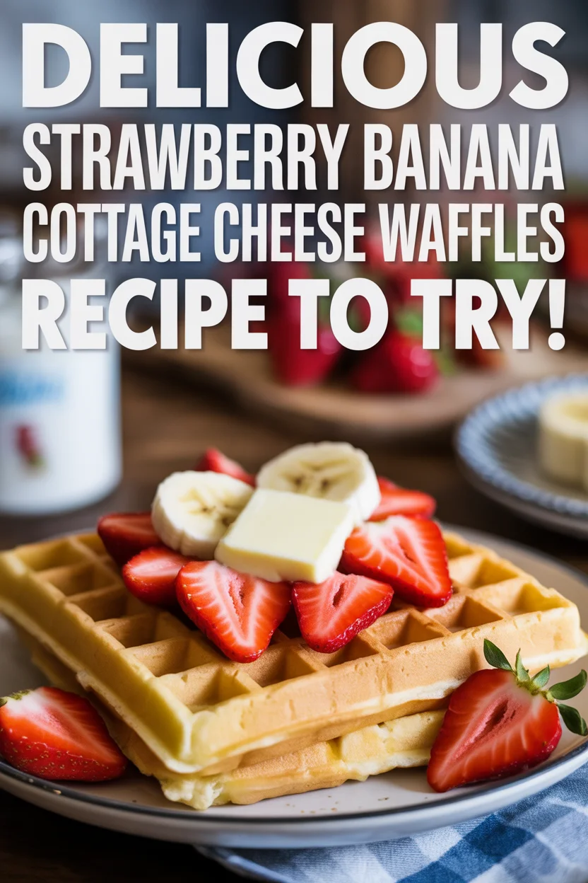 Strawberry Banana Cottage Cheese Waffles Recipe