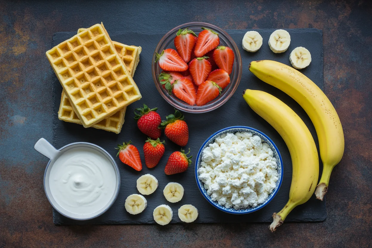 Delicious Strawberry Banana Cottage Cheese Waffles Recipe to Try!