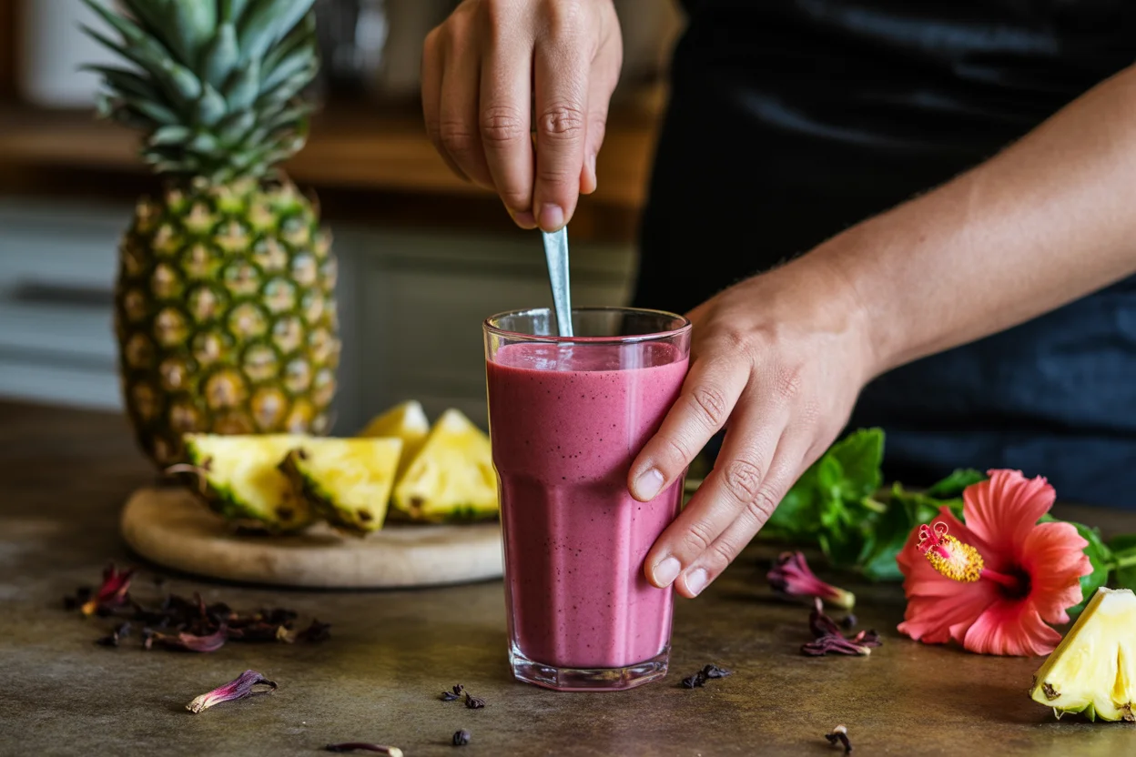 Hibiscus Tea Pineapple Smoothie