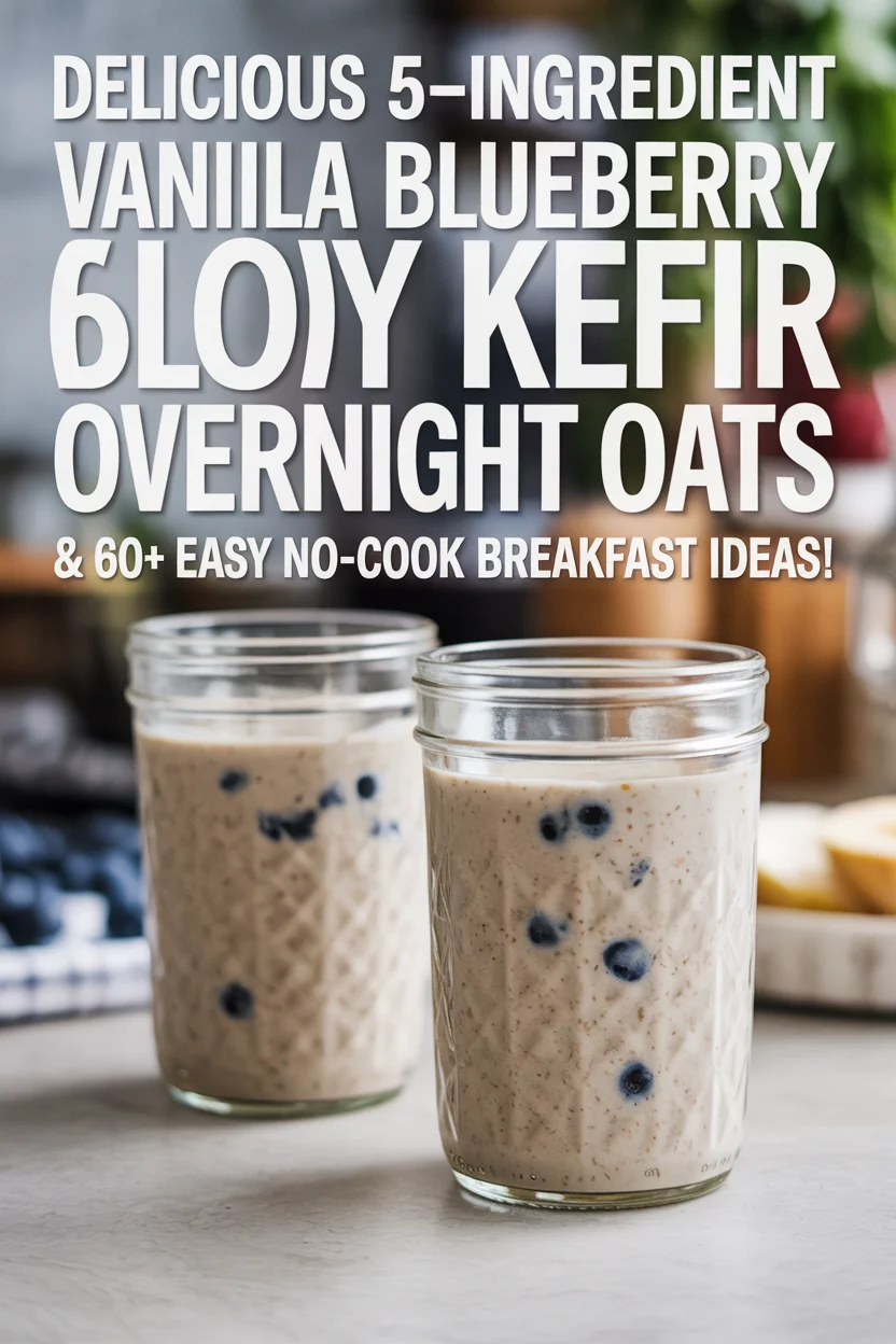Vanilla Blueberry Kefir Overnight Oats