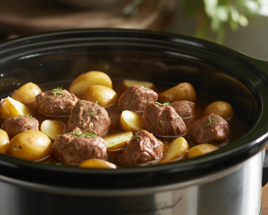 Garlic Butter Beef Bites with Potatoes