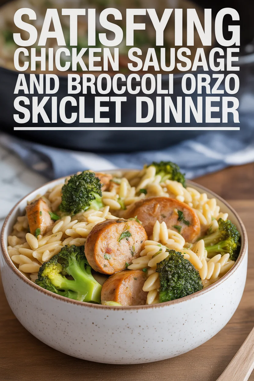 Satisfying Chicken Sausage and Broccoli Orzo Skillet Dinner