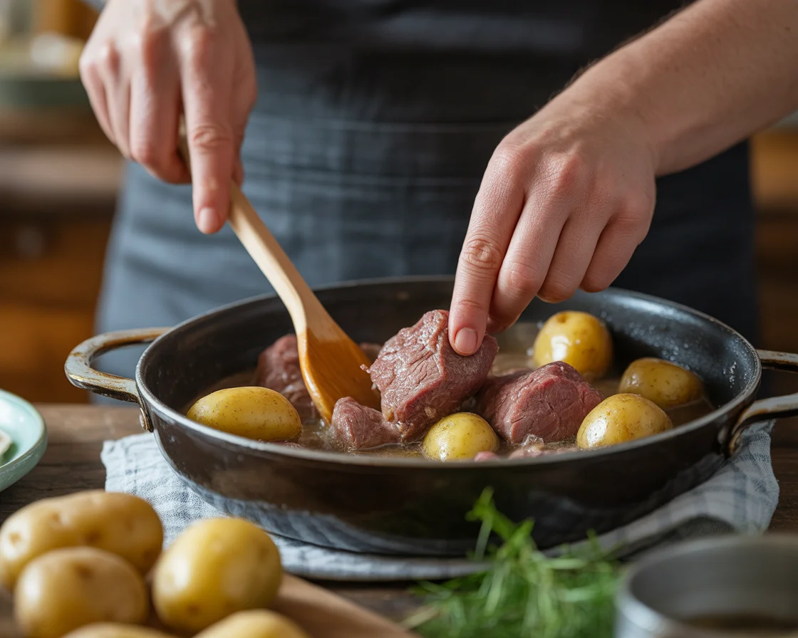 Garlic Butter Beef Bites with Potatoes