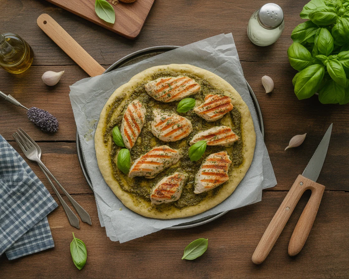 Pesto Chicken Flatbread