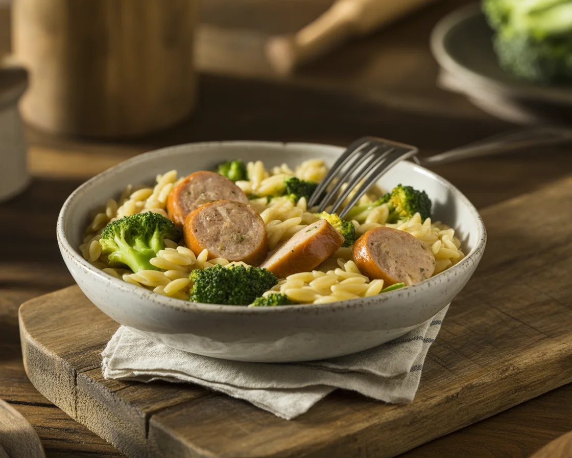 Chicken Sausage and Broccoli Orzo