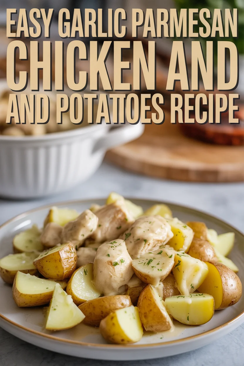 Easy Garlic Parmesan Crockpot Chicken and Potatoes Recipe