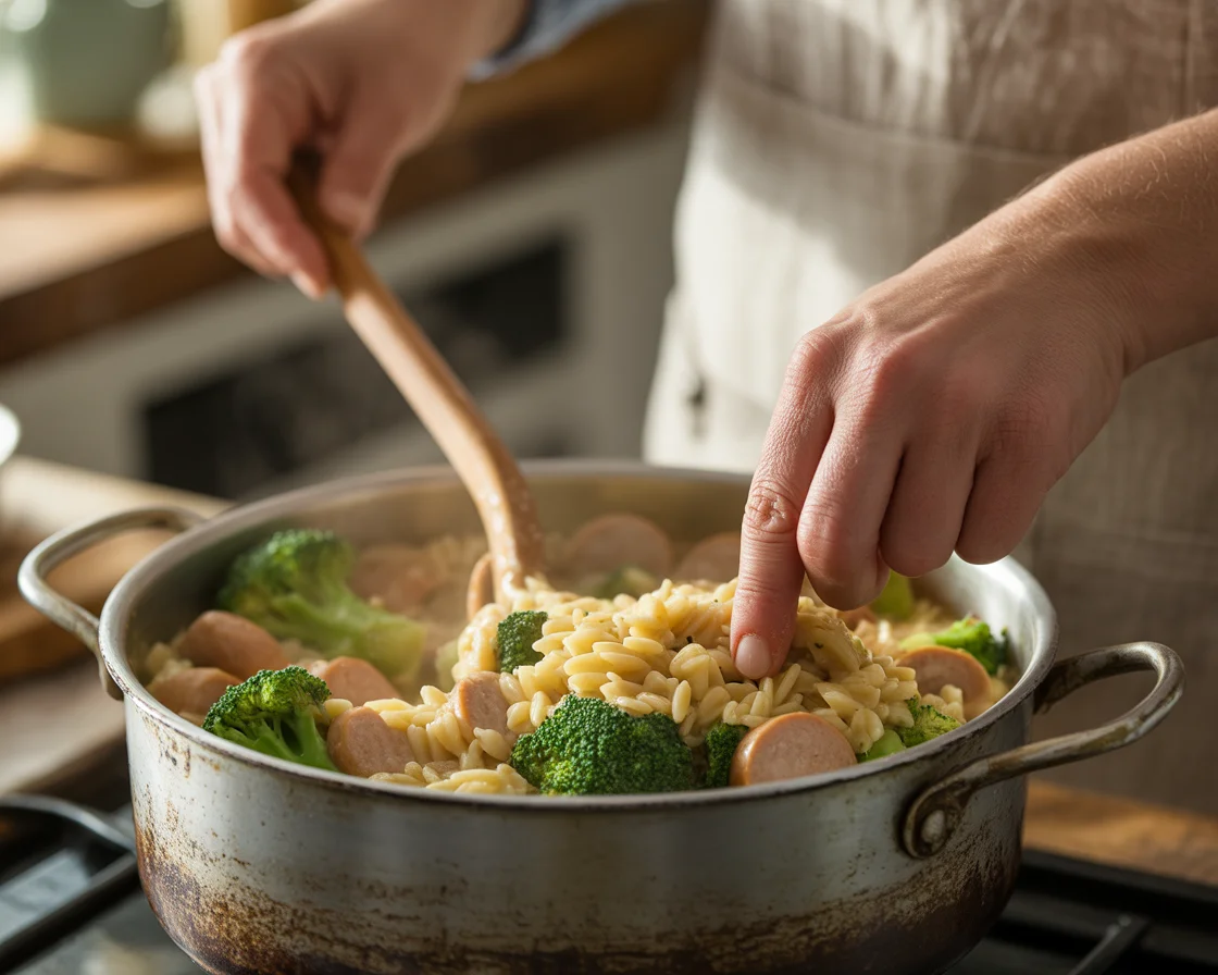 Chicken Sausage and Broccoli Orzo