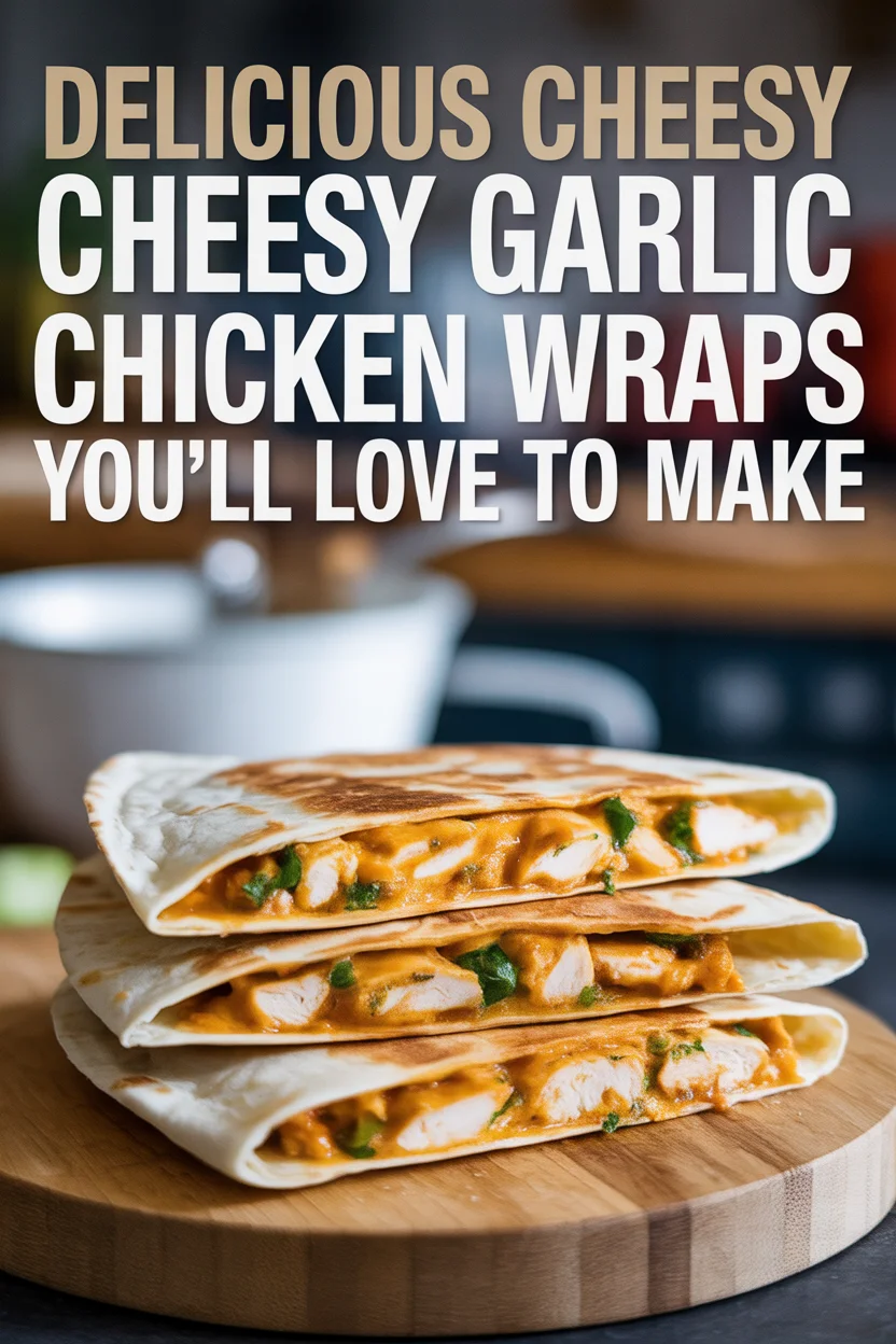 Cheesy Garlic Chicken Wraps