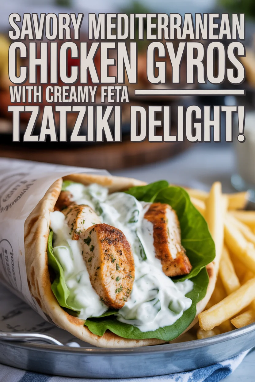 Savory Mediterranean Chicken Gyros with Creamy Feta Tzatziki Delight!