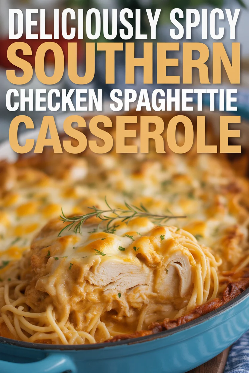 Cheesy Chicken Spaghetti Casserole