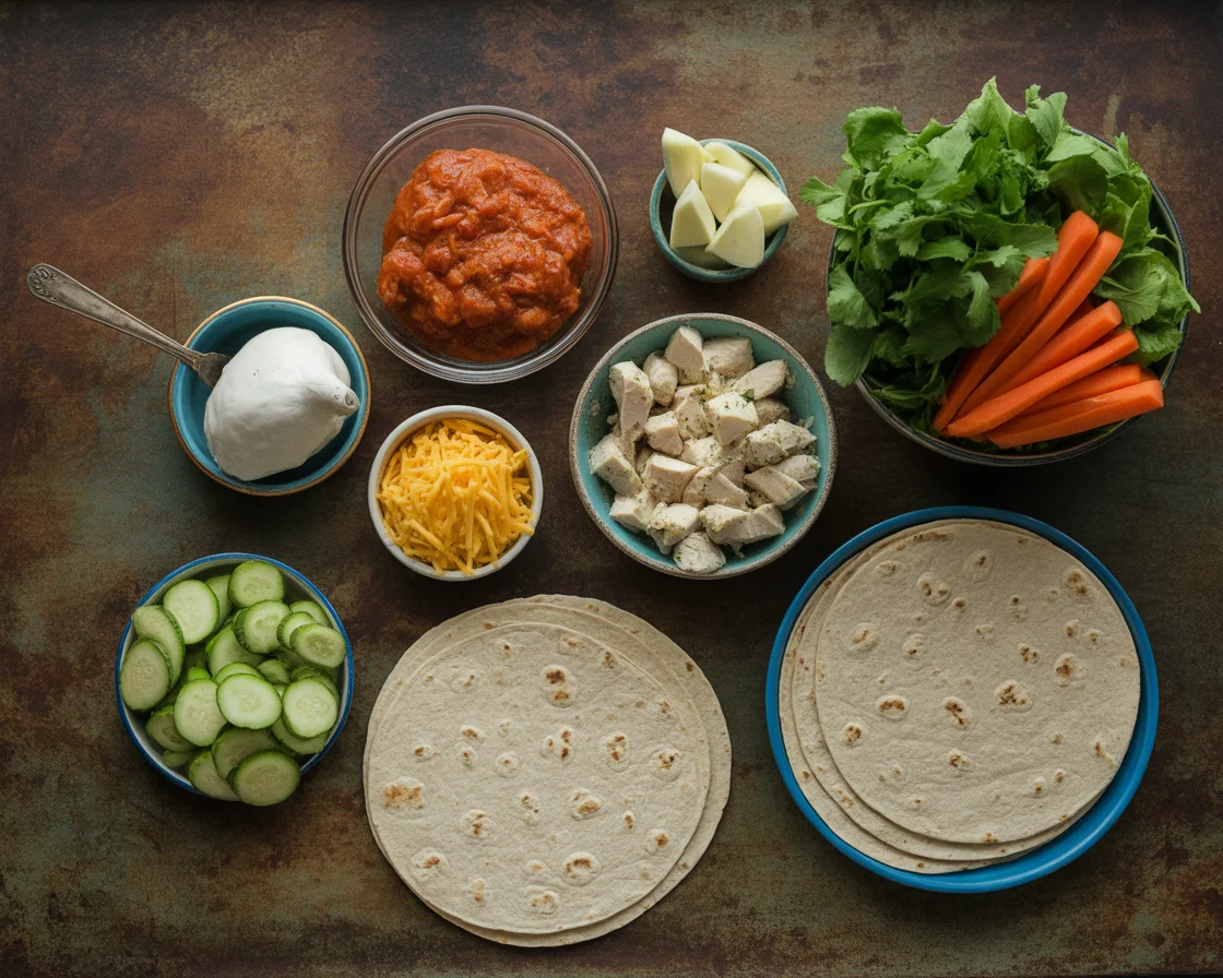 Cheesy Garlic Chicken Wraps