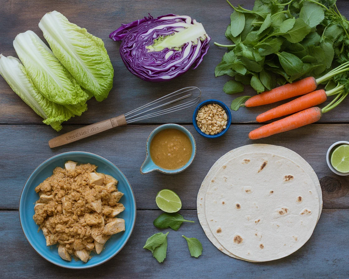 Thai Peanut Chicken Wraps