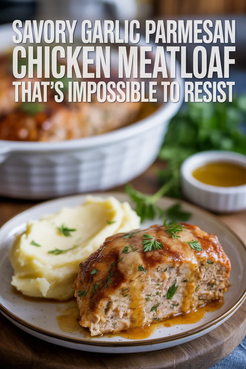 Garlic Parmesan Chicken Meatloaf