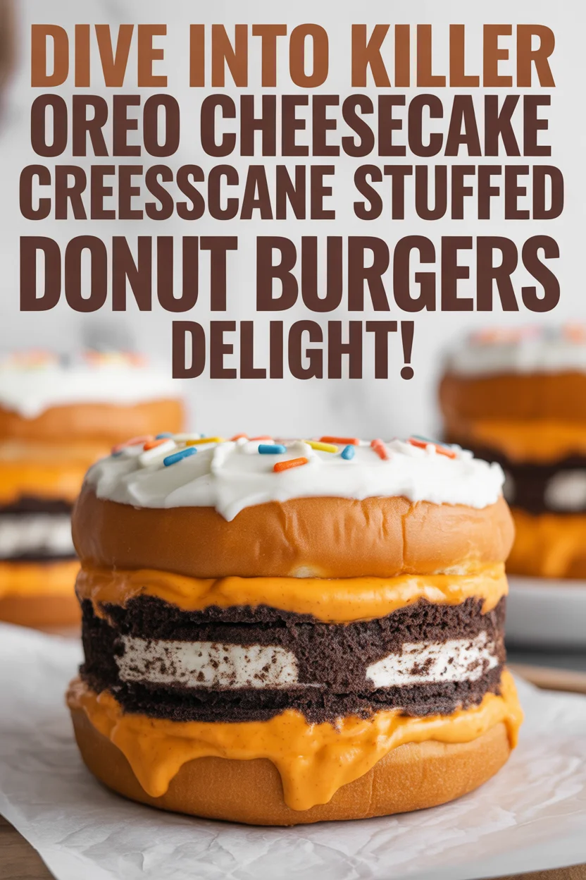 Killer Oreo Cheesecake Stuffed Donut Burgers