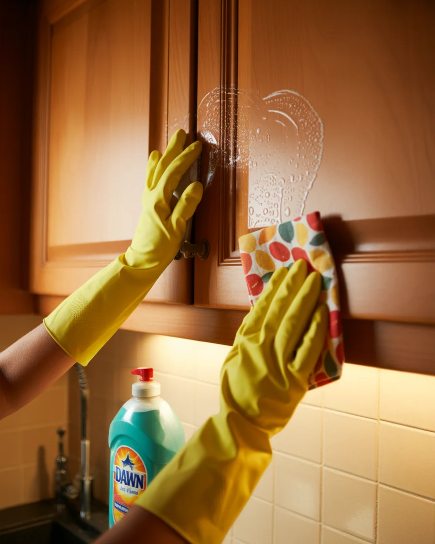 Say Goodbye to Grease: Effortless Kitchen Cabinet Cleaning Hack You Need to Try kitchen cabinet cleaning hack