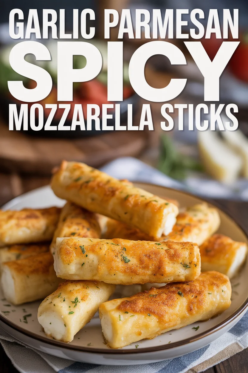 Garlic Parmesan Spicy Mozzarella Sticks
