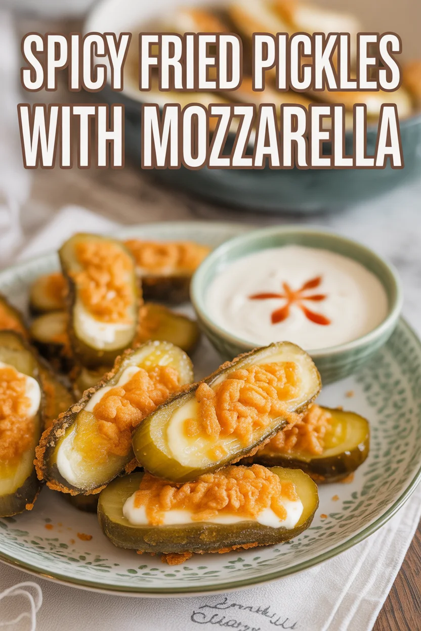 Spicy Fried Pickles with Mozzarella