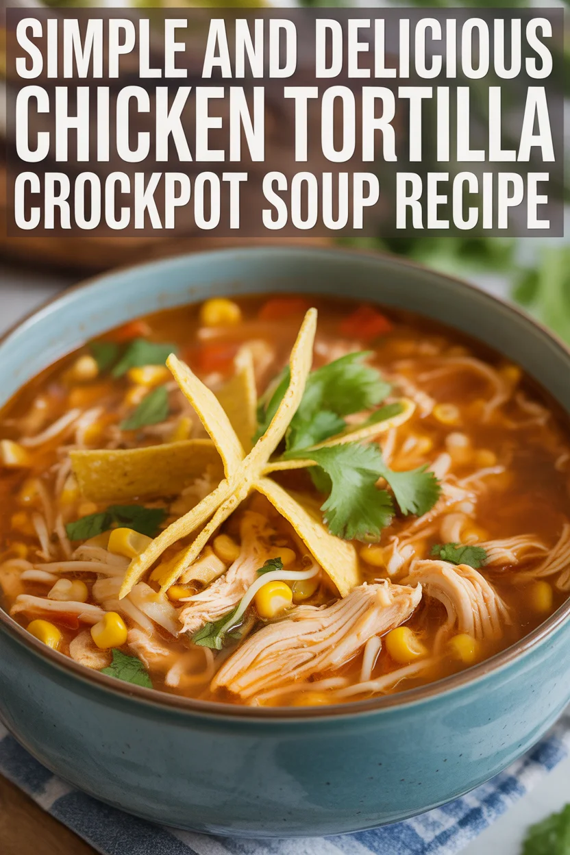 Simple and Delicious Chicken Tortilla Crockpot Soup Recipe