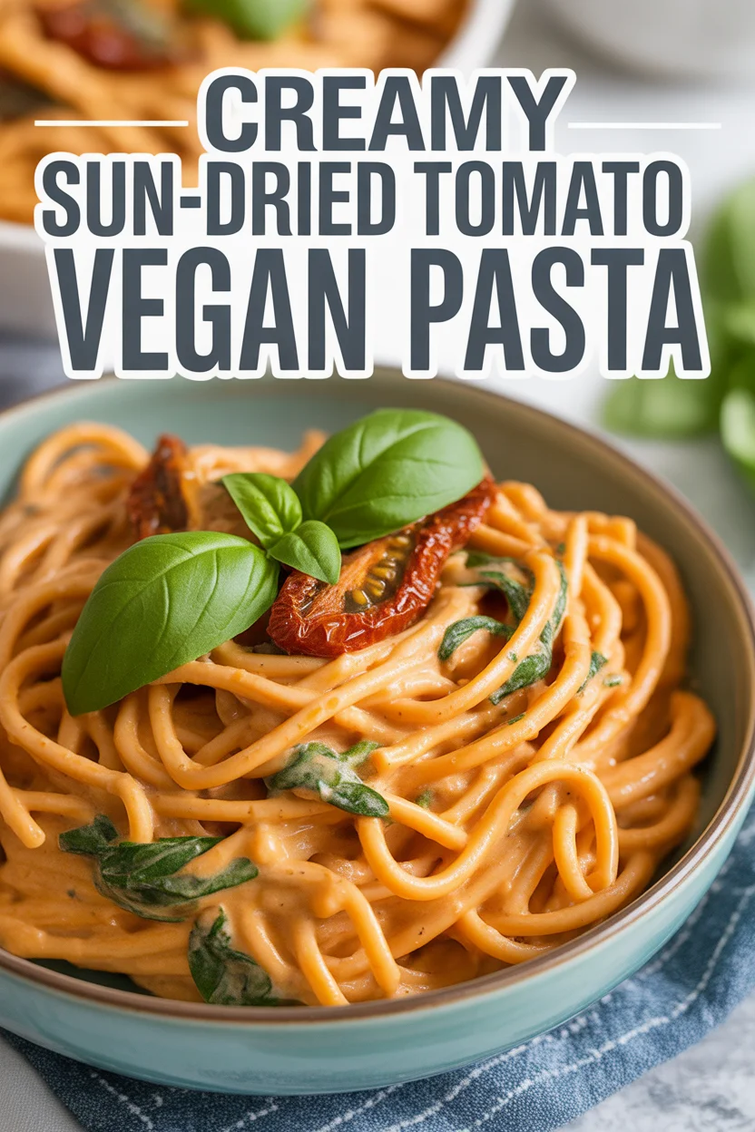 Creamy Sun Dried Tomato Vegan Pasta