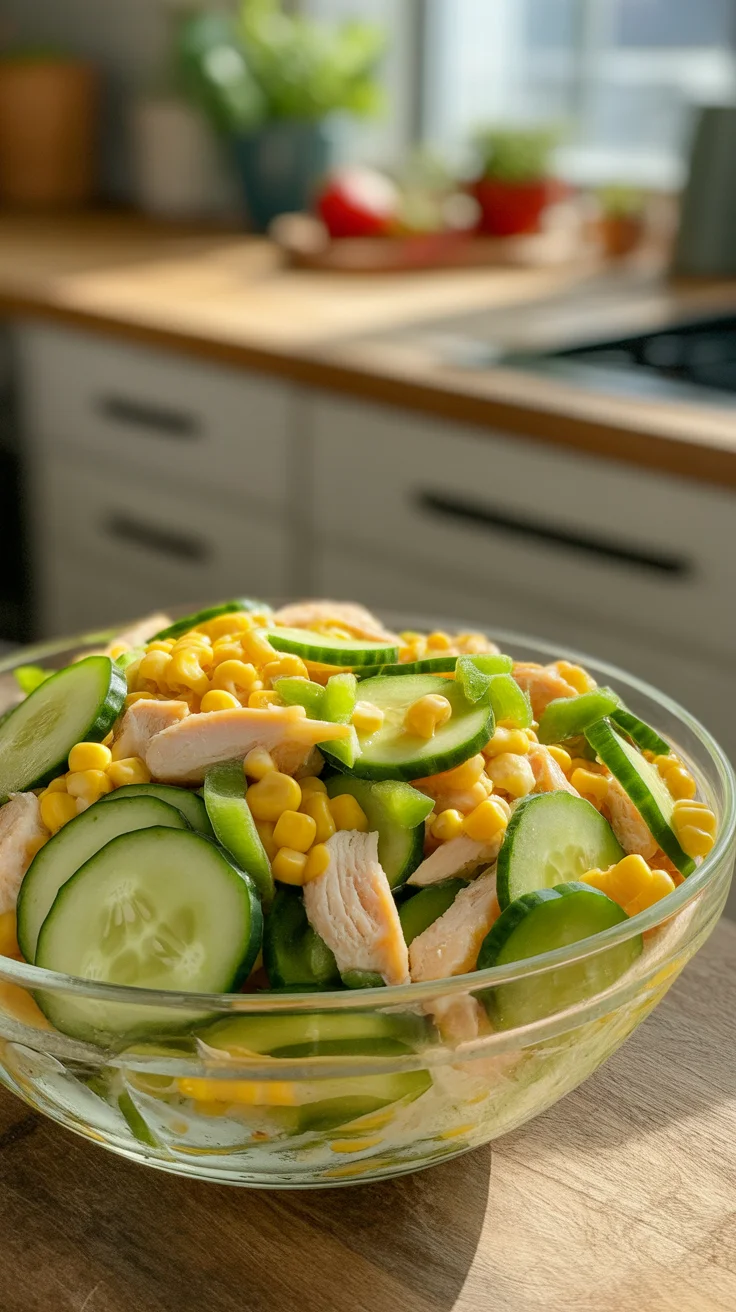 Street Corn Creamy Cucumber Salad