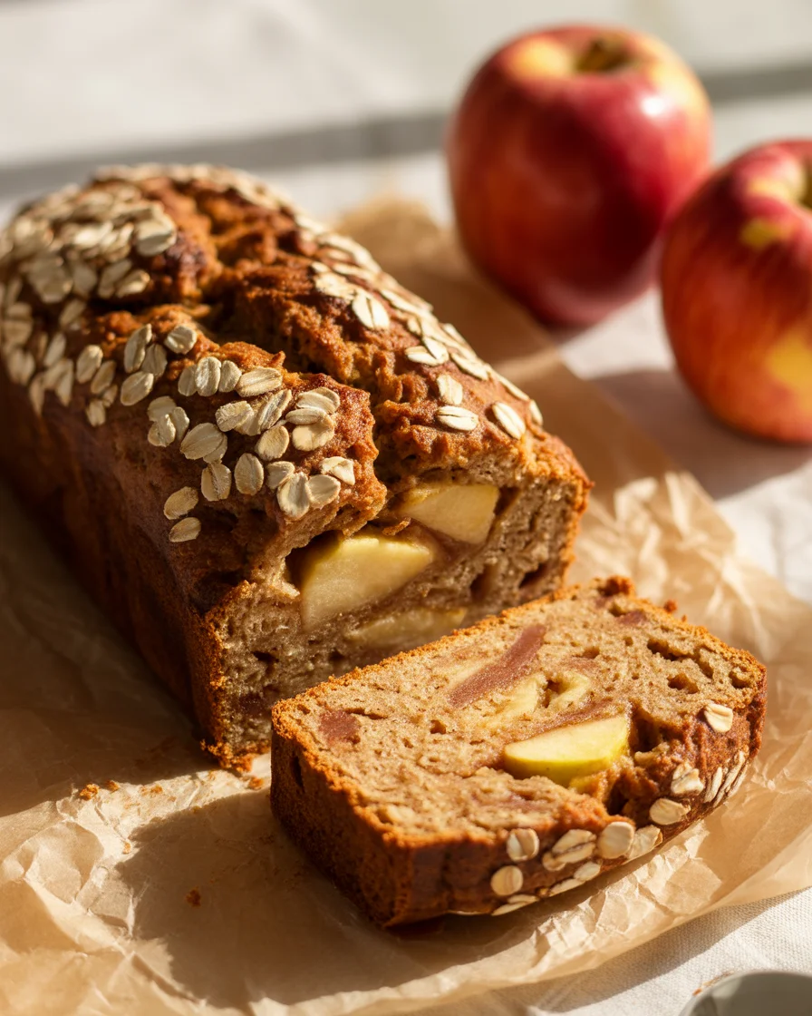 Healthy No-Flour Apple Oat Bread with Natural Sweeteners
