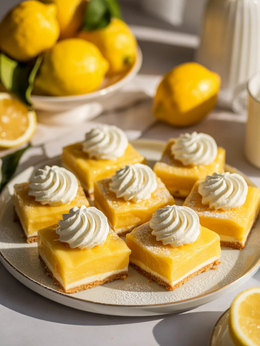 Zesty Lazy Day Lemon Cream Pie Bars – A Slice of Sunshine