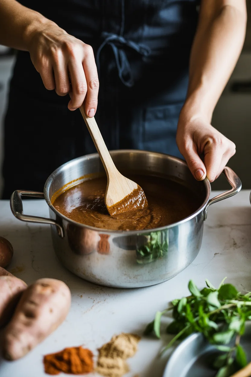 Deliciously Hearty Slow-Cooker Sweet Potato Chocolate Mole Soup Gluten Free Recipe