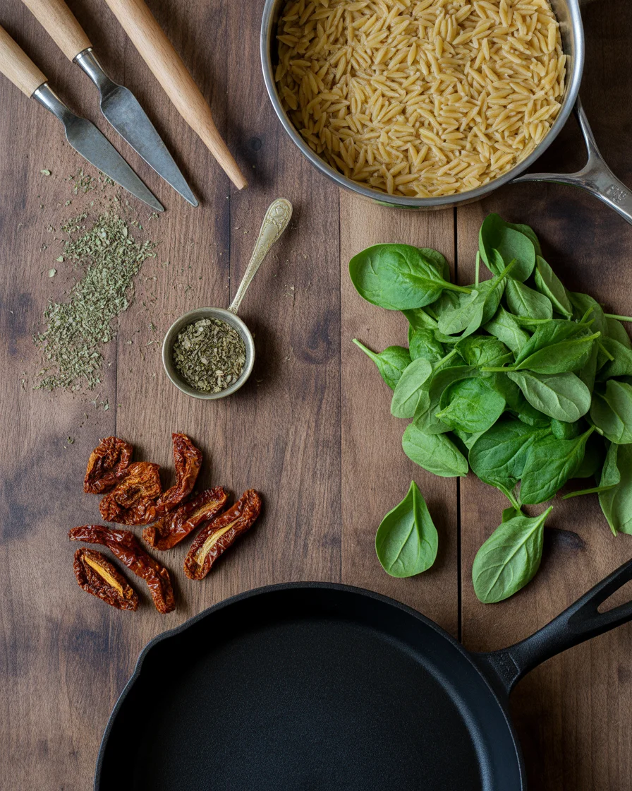 One Pot Chicken and Orzo Skillet