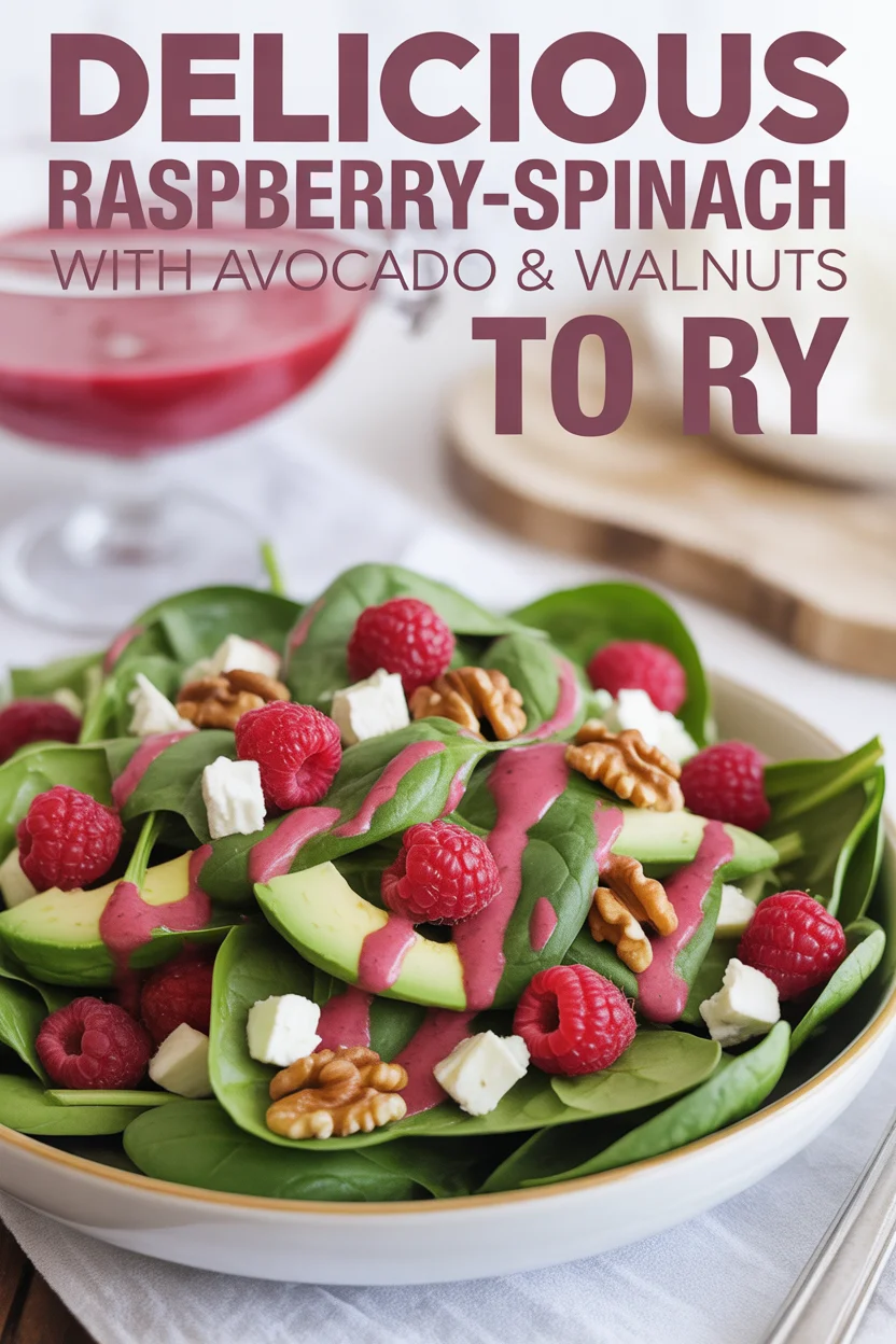 Delicious Raspberry-Spinach Salad with Avocado & Walnuts to Try