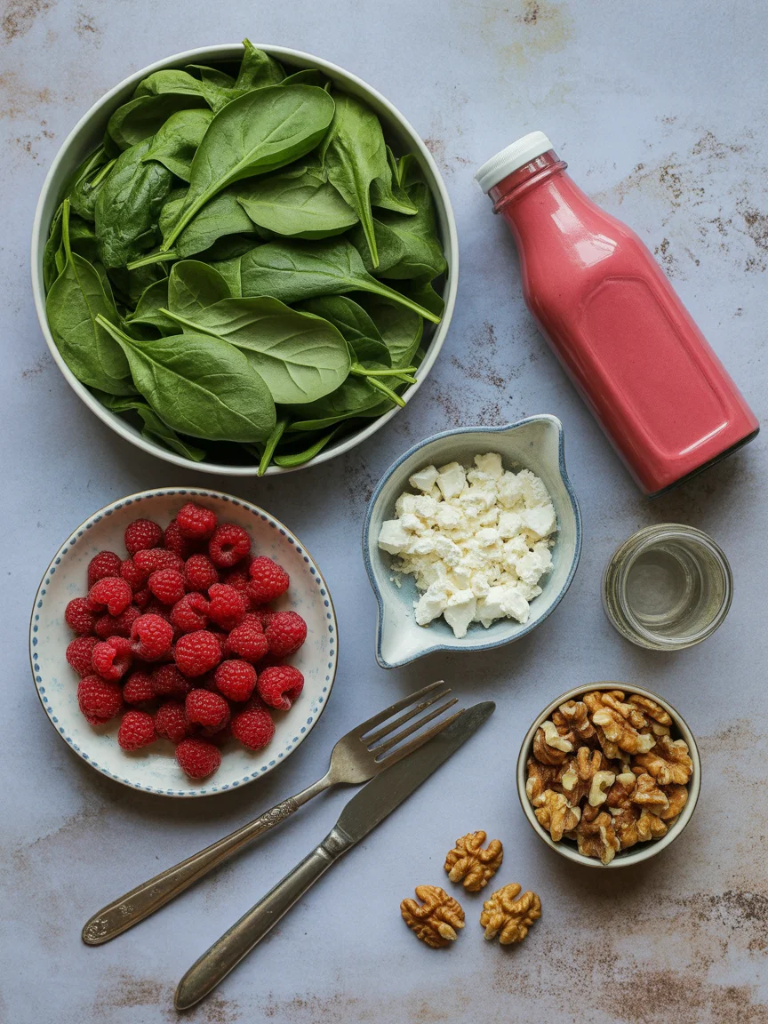 Delicious Raspberry-Spinach Salad with Avocado & Walnuts to Try