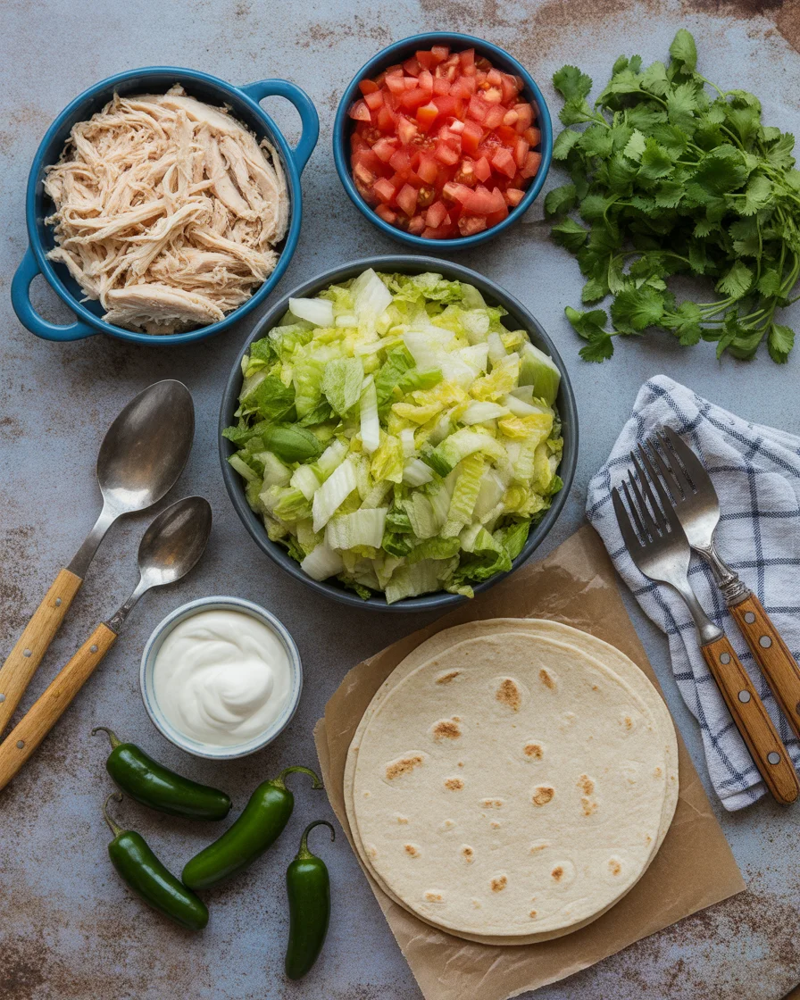 shredded chicken tacos