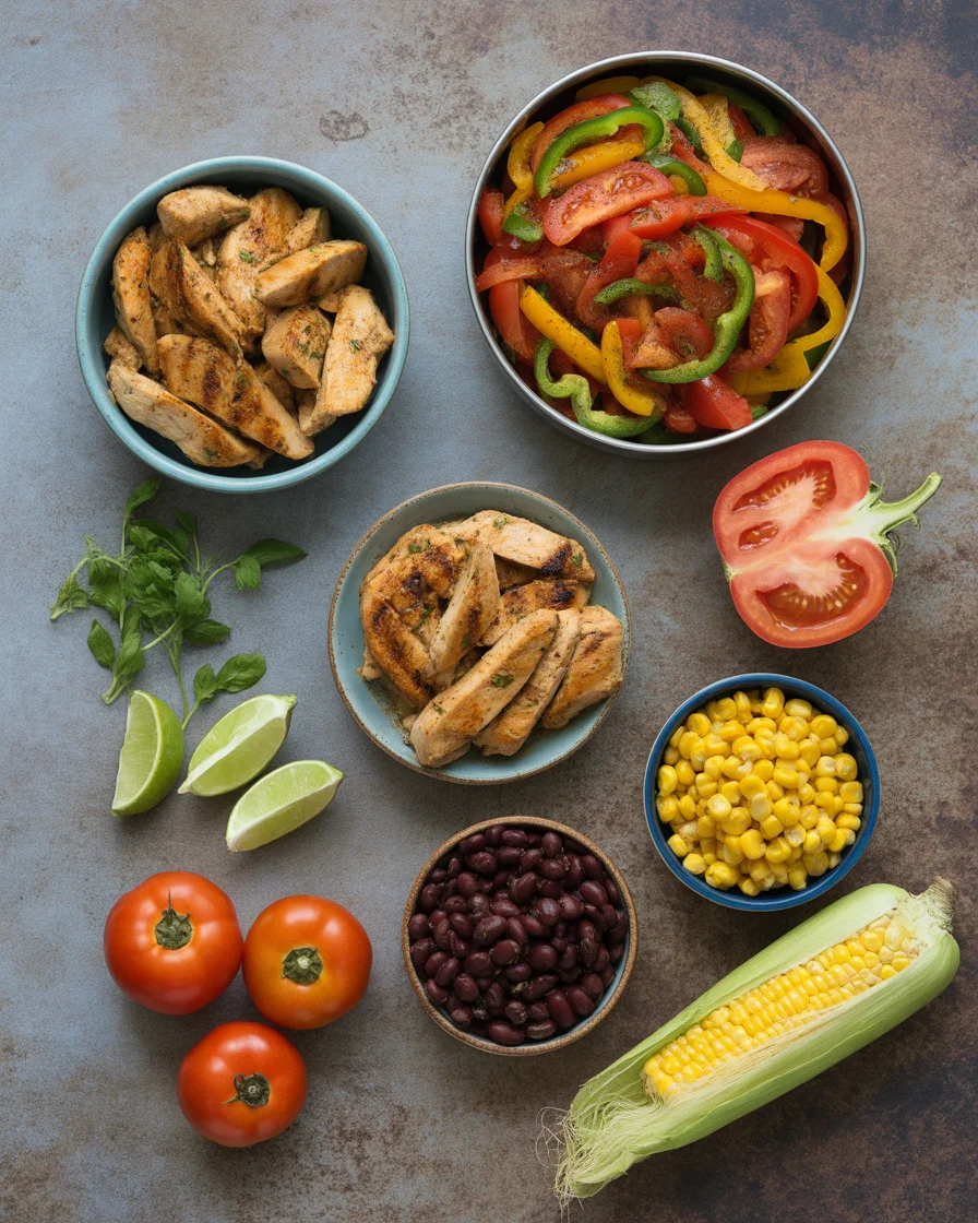 Healthy Crock Pot Chicken Fajita Bowls