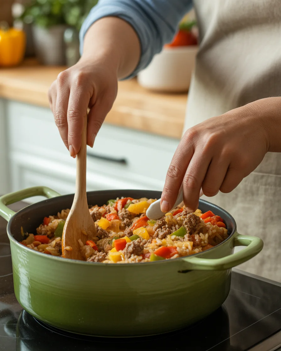 Stuffed Pepper Casserole – Dump & Go Slow Cooker