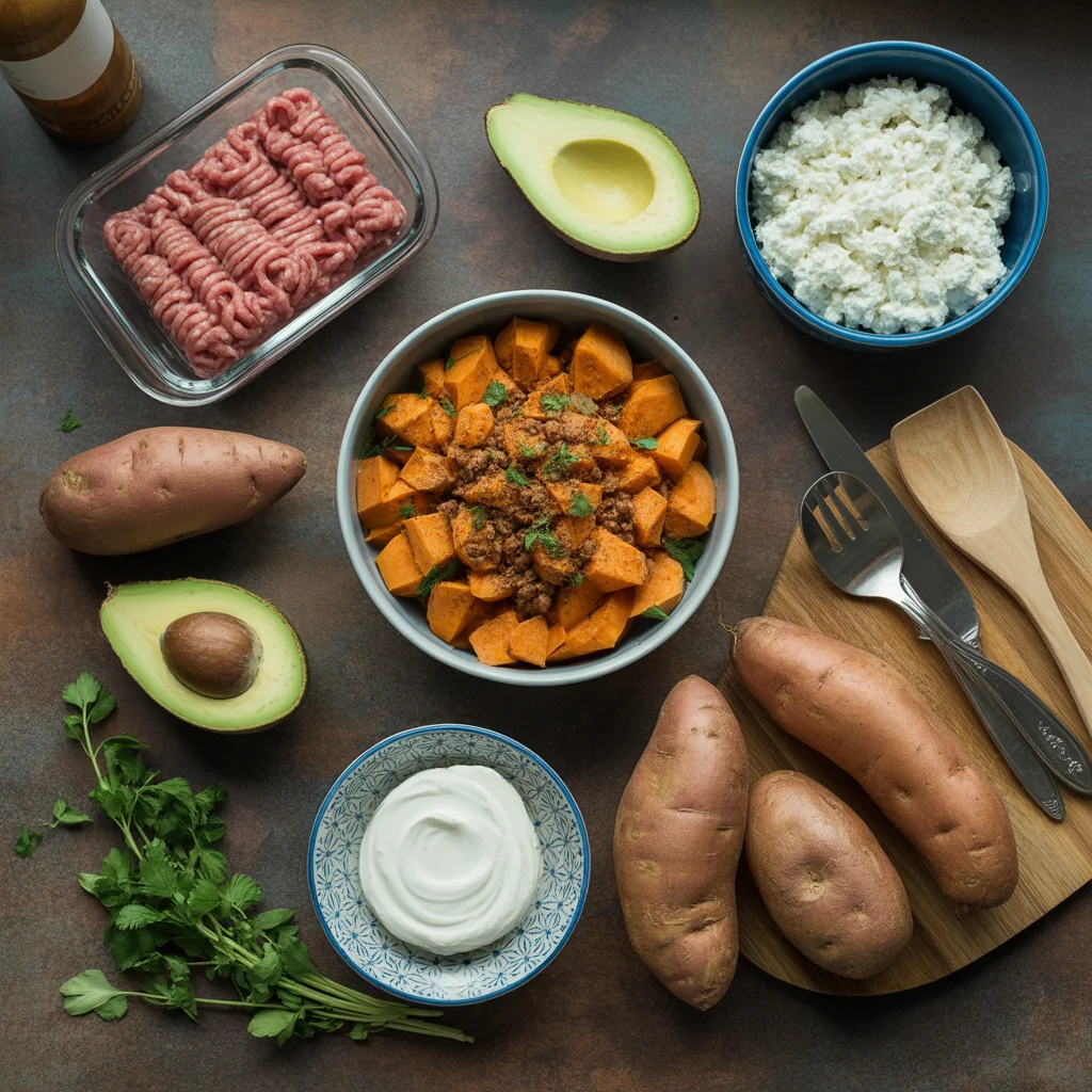 sweet potato cottage cheese bowl