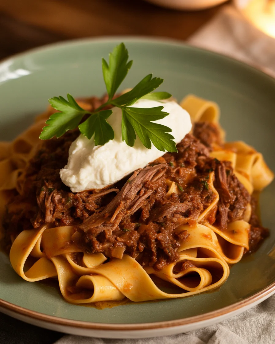 Savory Slow Cooker Beef Ragu with Pappardelle Recipe to Savor