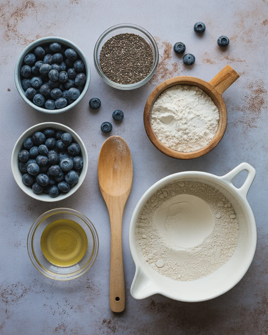Paleo Blueberry Muffins with Chia Seeds
