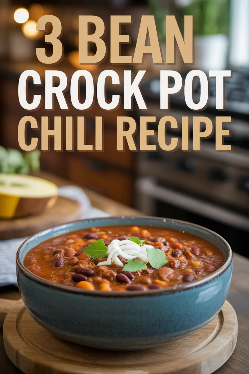 3 Bean Crock Pot Chili Recipe