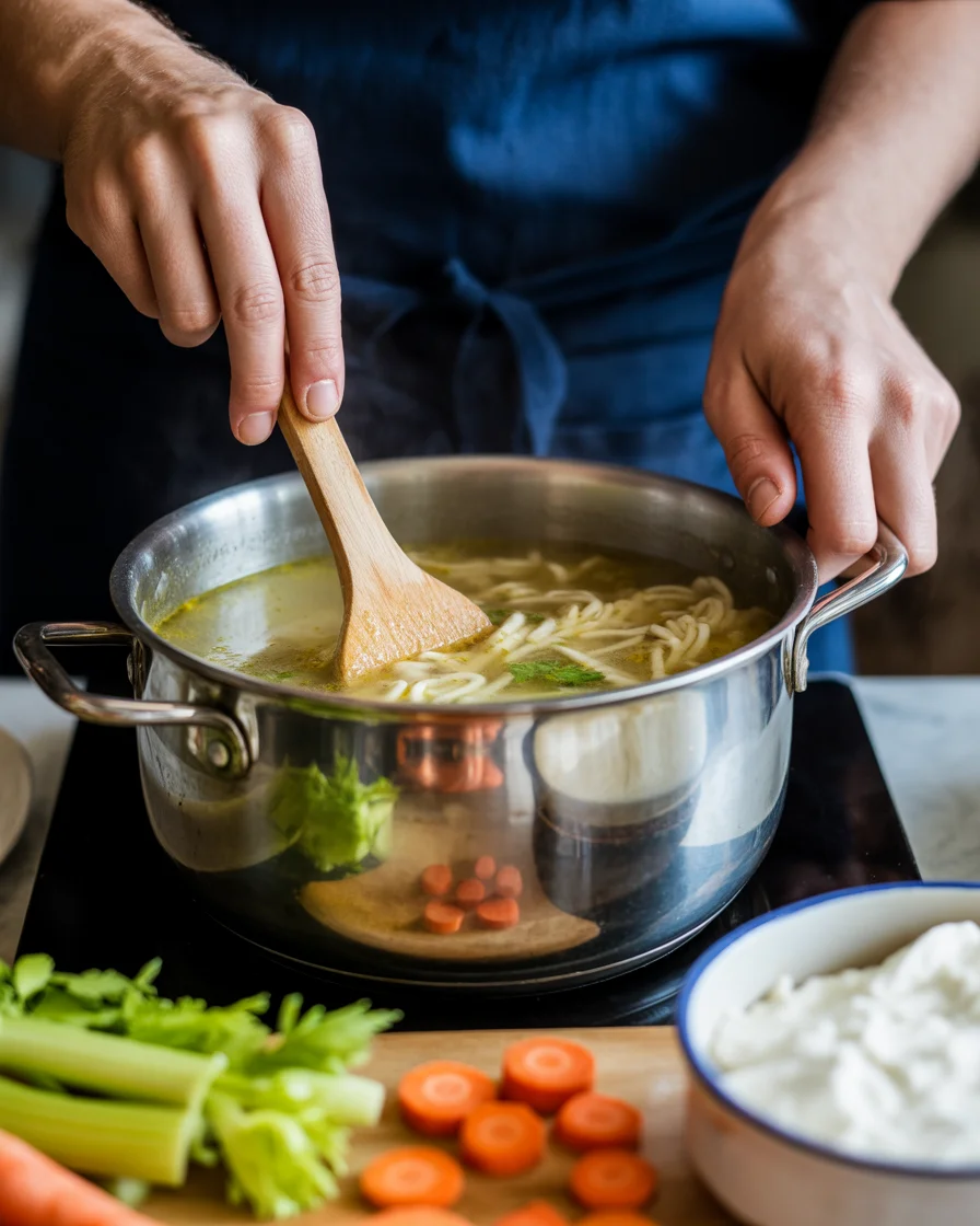 Homemade Chicken Noodle Soup in the Crock Pot