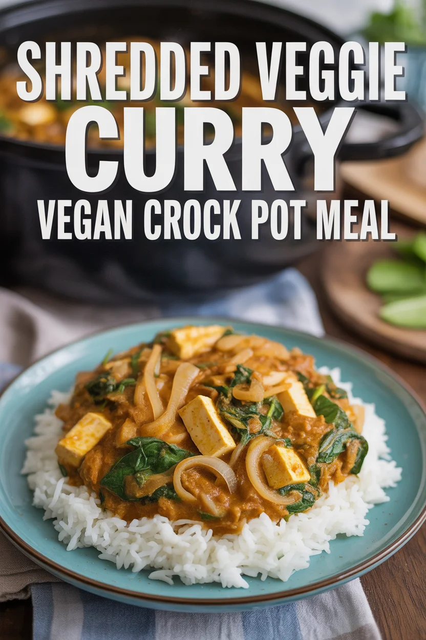 Shredded Veggie Curry – Vegan Crock Pot Meal