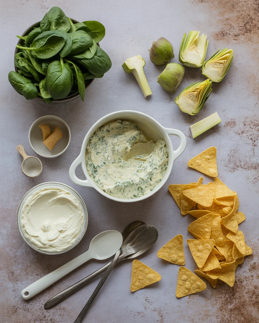 Warm Spinach Artichoke Dip in the Crock Pot