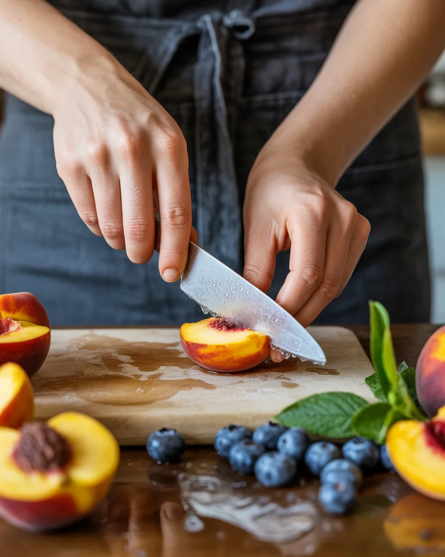 Peach Blueberry Cottage Cheese Cake