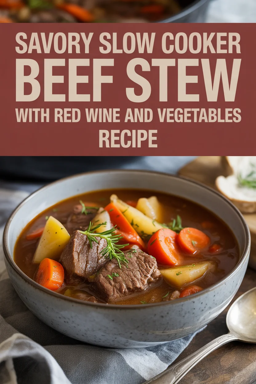 Slow Cooker Beef Stew with Red Wine and Vegetables Recipe