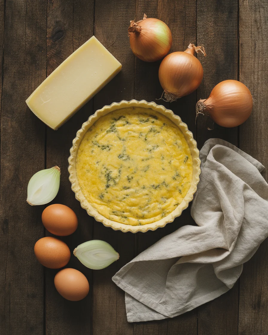 Keto Caramelized Onion and Gruyere Quiche Perfect for Brunch
