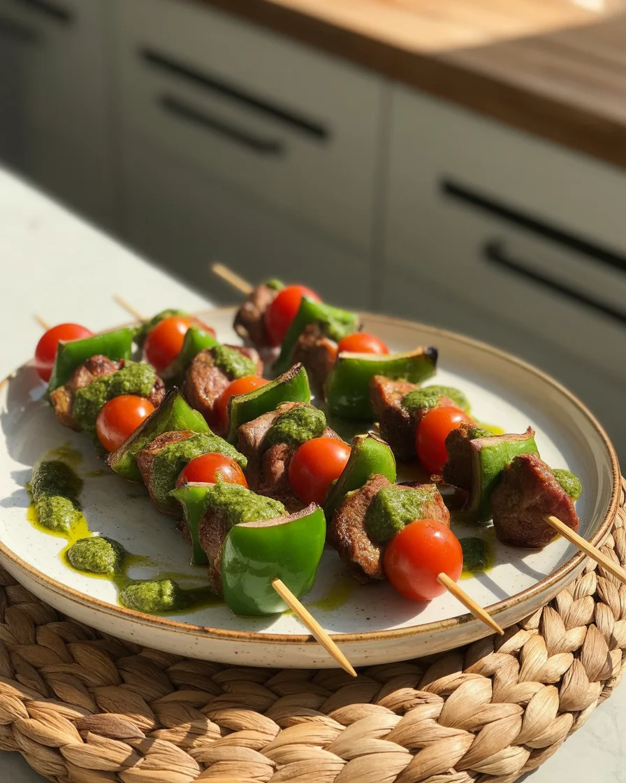 Savory Steak Kabobs with Paleo Pesto for Your Next BBQ Feast