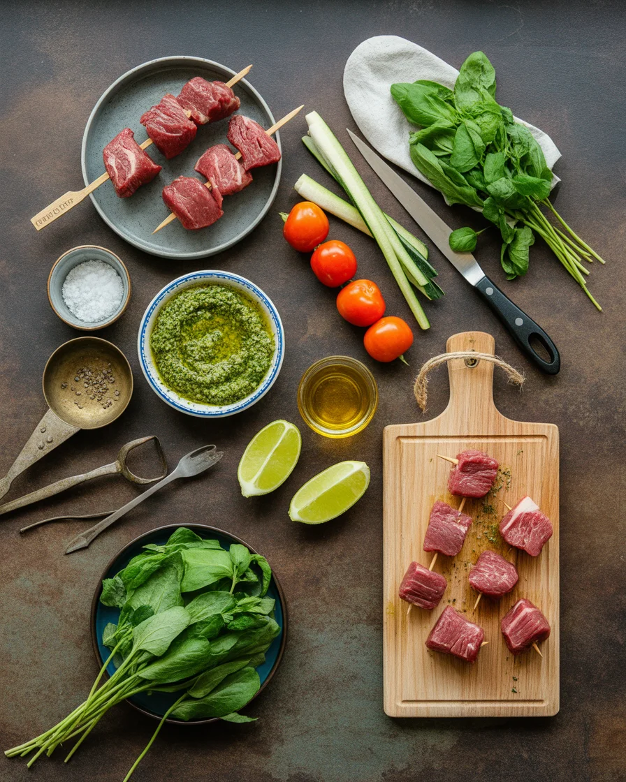 Steak Kabobs with Paleo Pesto